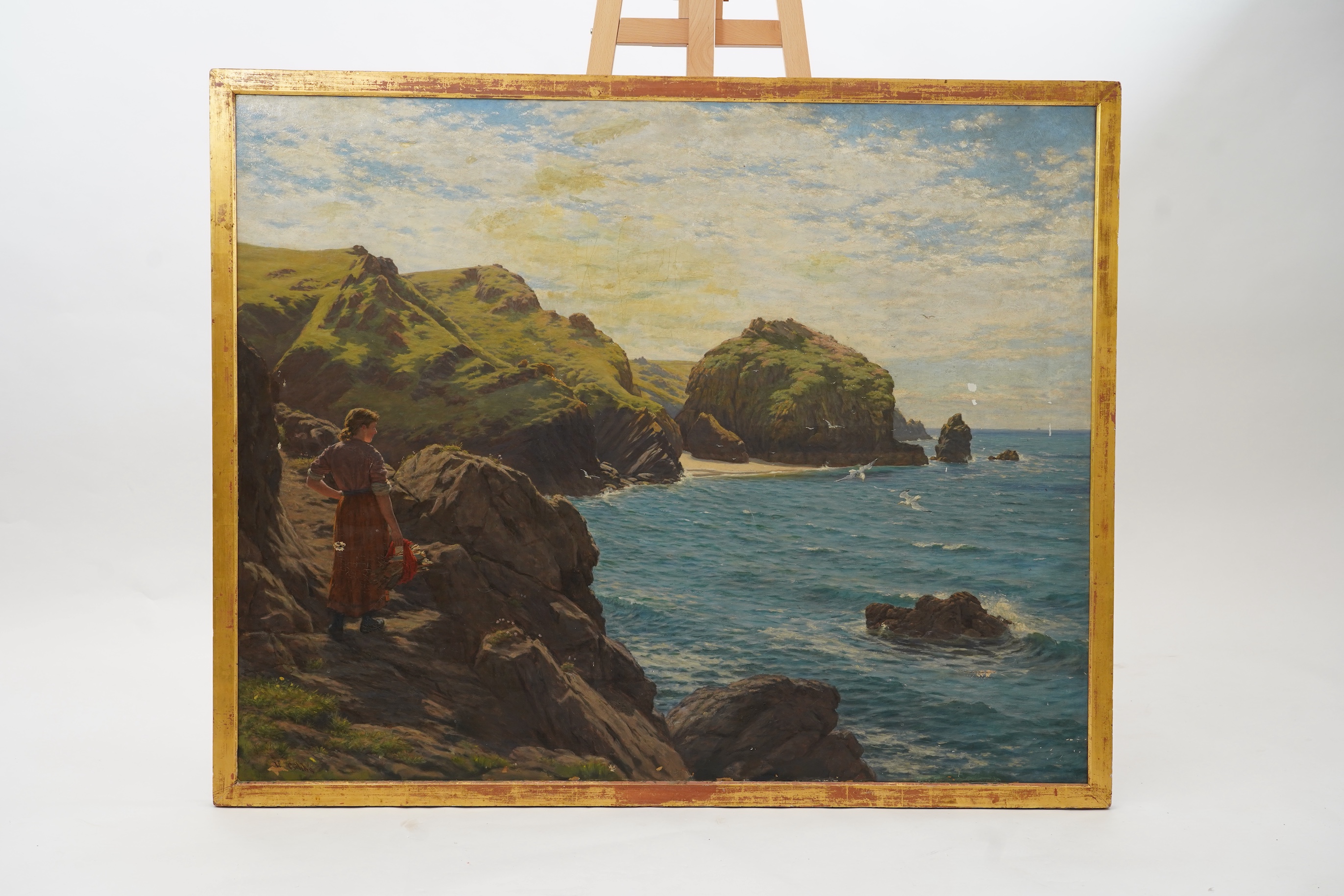 Henry Gibbs, (fl.1879-1910), 'On the Coast of Cornwall' or 'On a fine day in November'